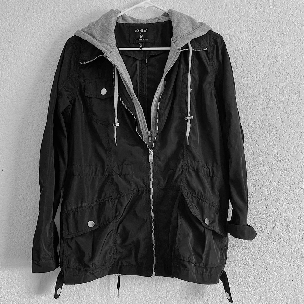 Windbreaker w/ Grey Hoodie